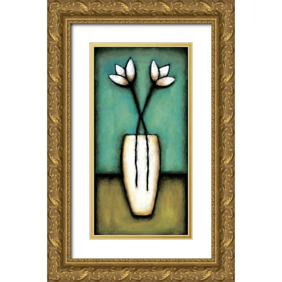 Eve 18x32 Gold Ornate Wood Framed with Double Matting Museum Art Print Titled - Water Blossoms I