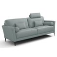 thumbnail image 1 of Eve 68 Inch Top Grain Leather Loveseat, 3 Accent Pillows, 2 Bolsters, Gray, 1 of 2