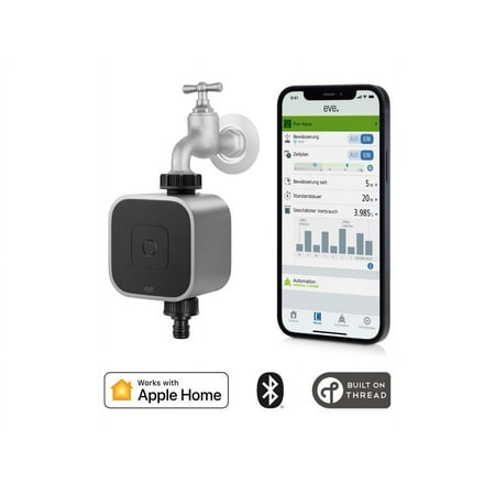 Eve Aqua - Smart Water Controller with Apple HomeKit Technology - Black