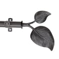 thumbnail image 1 of Contemporary Home Living 56" Black Eve Leaves Contemporary Single Window Curtain Rod, 1 of 2