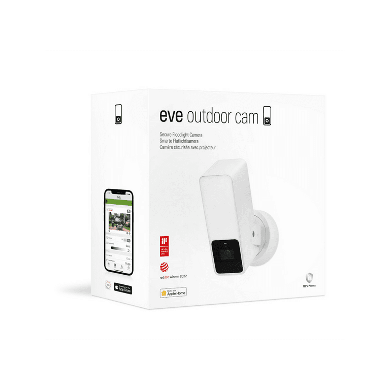 Eve Outdoor Cam (White Edition) - Secure floodlight camera with Apple  HomeKit Secure Video technology