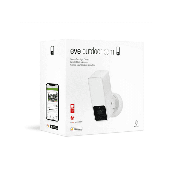 Eve Outdoor Cam (White Edition) - Secure floodlight camera with Apple HomeKit Secure Video technology