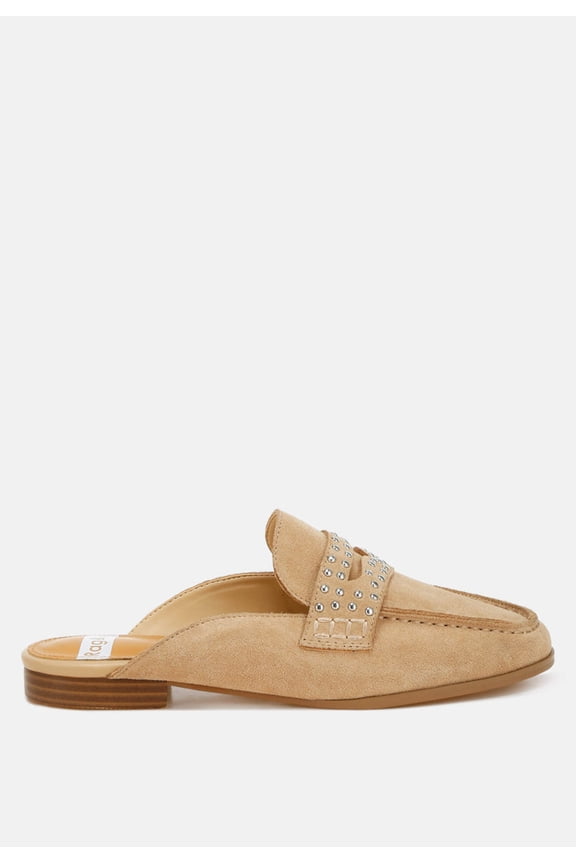 Eve Park Stud Embellished Penny Strap Mules