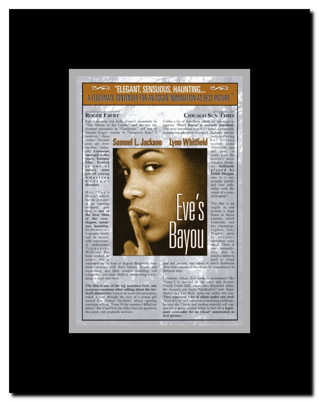 Eve's Bayou Framed Movie Poster