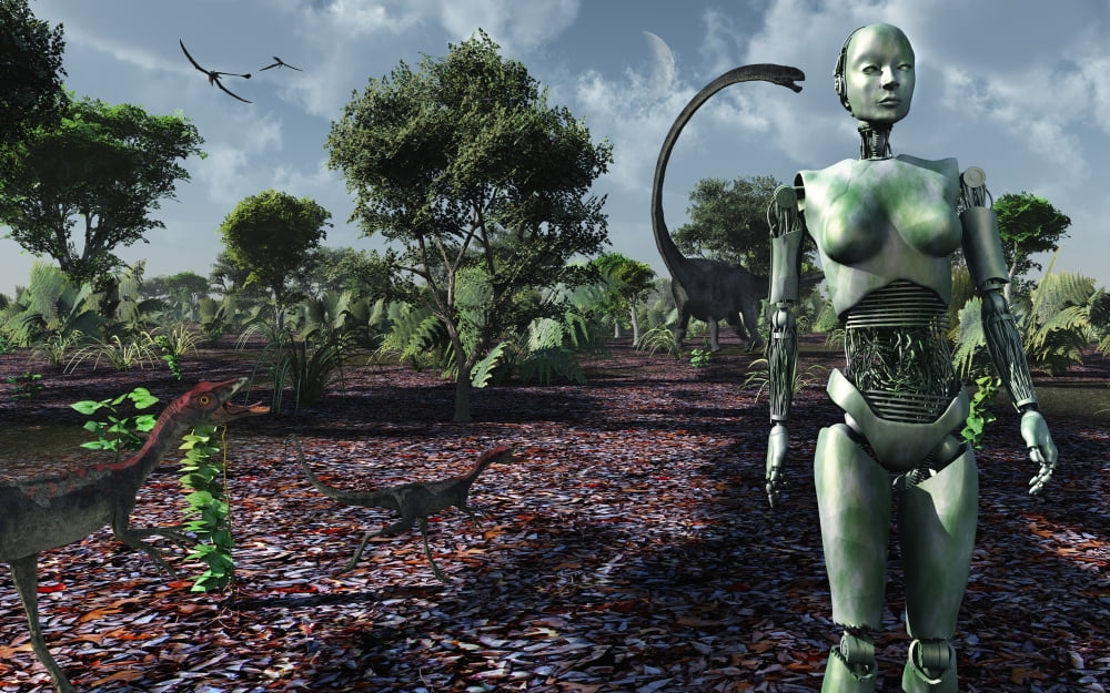 Eve taking a stroll through The Garden of Eden Canvas Art - Mark StevensonStocktrek Images (18 x 12)