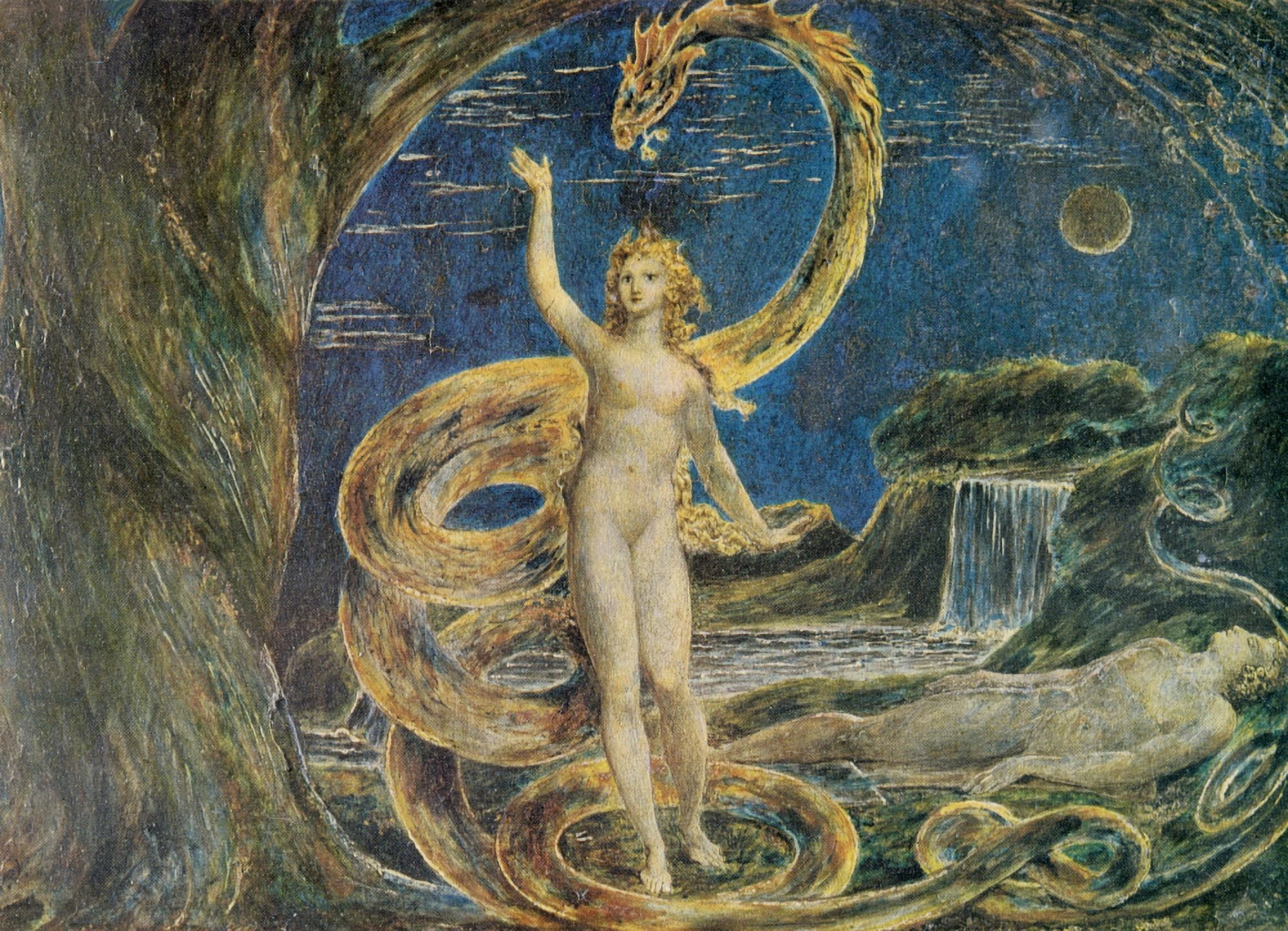 Eve tempted by the Serpent c1796 Canvas Art - William Blake (18 x 24)