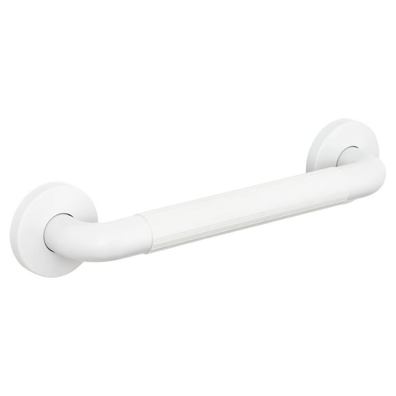 Evekare White Bathroom Night Glow Grab Bar, 12 inch ABS