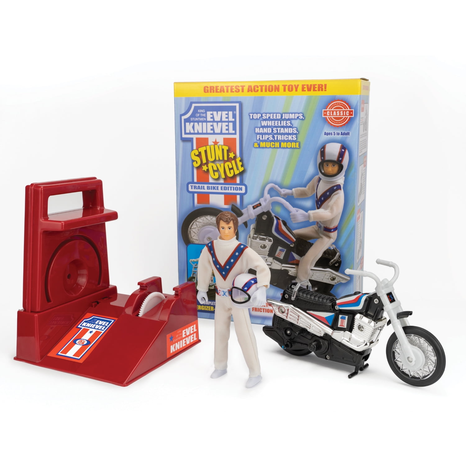 evel knievel spielzeug Evel Knievel Stunt Cycle: Ultimate Action Toy for Jumps, Crashes, Flips
