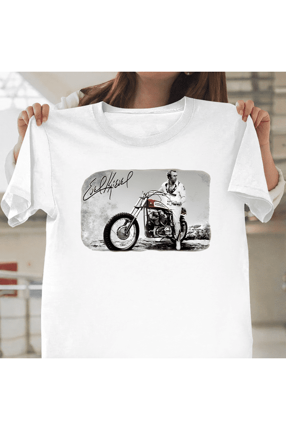 Evel Knievel Stunt Legend Vintage Tribute Daredevil Art Unisex T-Shirt, for men & women, up to size 5XL.