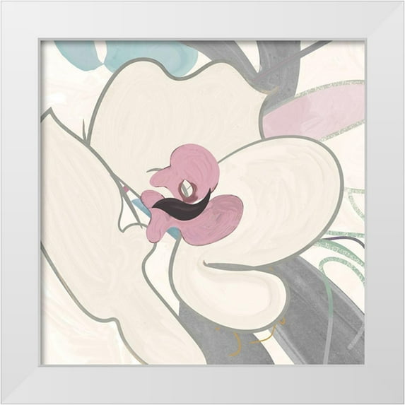 Evelia 15x15 White Modern Wood Framed Museum Art Print Titled - Tender Orchid II