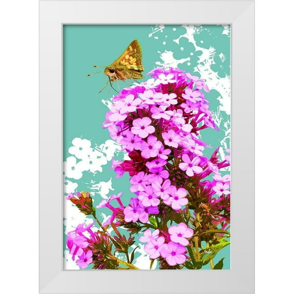 Evelia Designs 11x14 White Modern Wood Framed Museum Art Print Titled - Skipper On Flox
