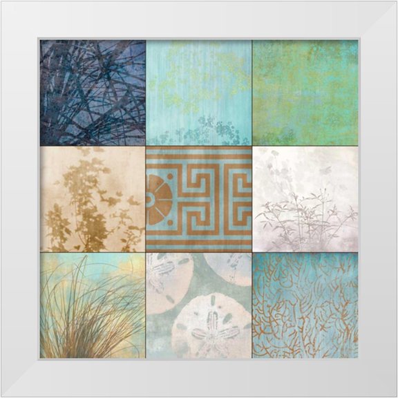 Evelia Designs 12x12 White Modern Wood Framed Museum Art Print Titled - Spa Nine II