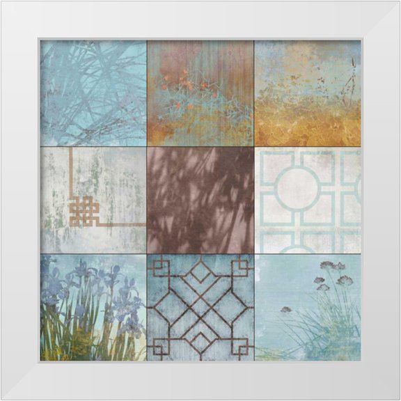 Evelia Designs 12x12 White Modern Wood Framed Museum Art Print Titled - Spa Nine I