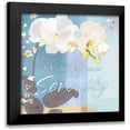 thumbnail image 1 of Evelia Designs 15x15 Black Modern Framed Museum Art Print Titled - Blue Floral Inspiration I, 1 of 5