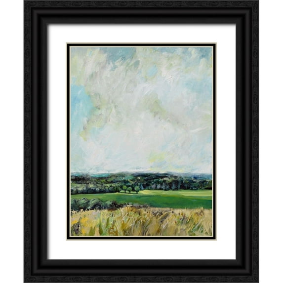Evelia Designs 15x18 Black Ornate Wood Framed with Double Matting Museum Art Print Titled - Mount Jeez Overlook I