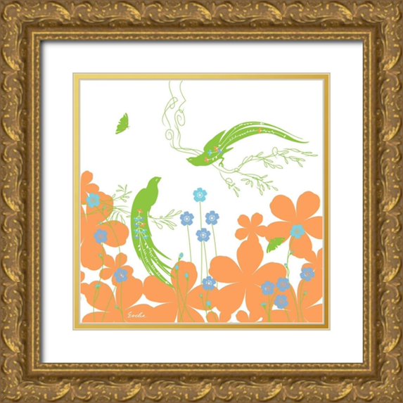 Evelia Designs 20x20 Gold Ornate Wood Framed with Double Matting Museum Art Print Titled - Springs Sweet Spell I
