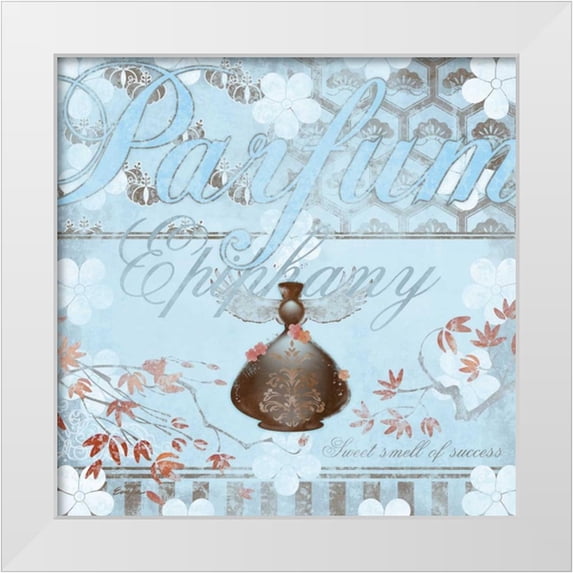 Evelia Designs 20x20 White Modern Wood Framed Museum Art Print Titled - Haute in Blue V