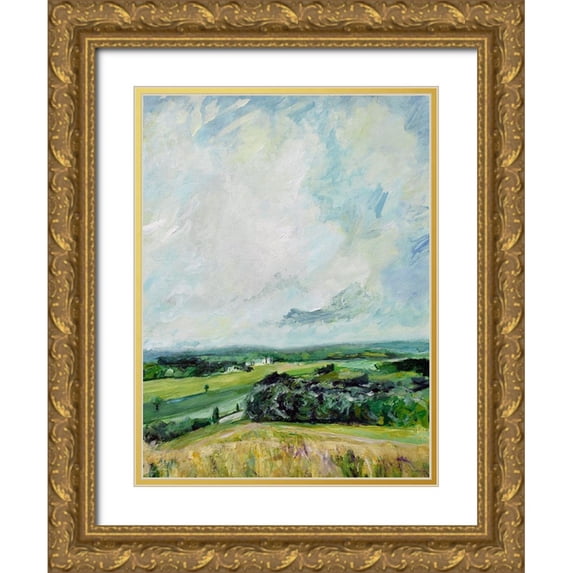 Evelia Designs 25x32 Gold Ornate Wood Framed with Double Matting Museum Art Print Titled - Mount Jeez Overlook II