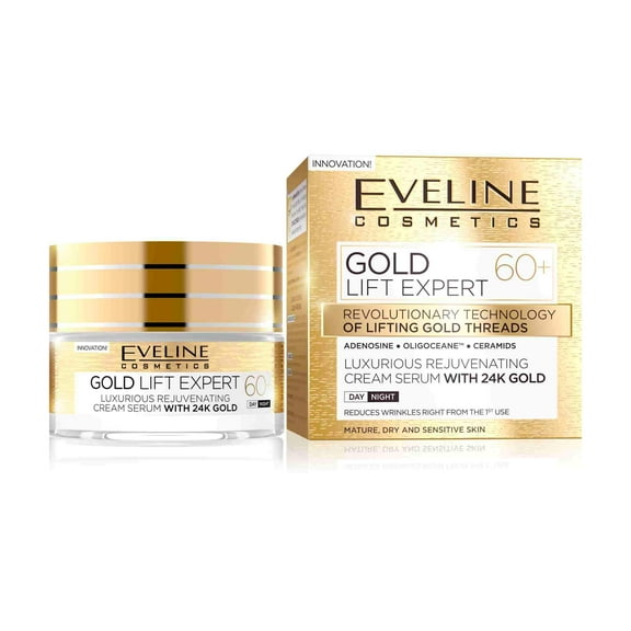 Eveline Cosmetics Gold Lift Expert Rejuvenating Cream Serum with 24k Gold 60+