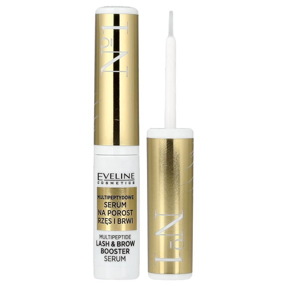 Eveline Cosmetics No. 1 Multipeptide Lash & Brow Booster Serum, 0.14 fl oz (4 ml)