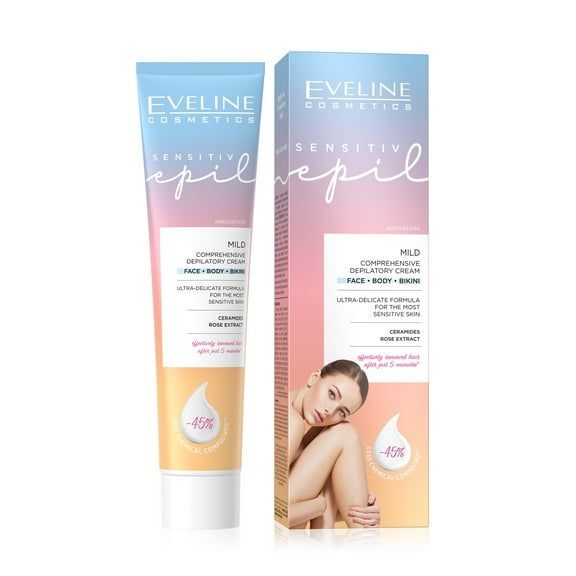 Eveline Cosmetics Sensitive Epil Ultra-Delicate Depilatory Cream for Face, Body & Bikini