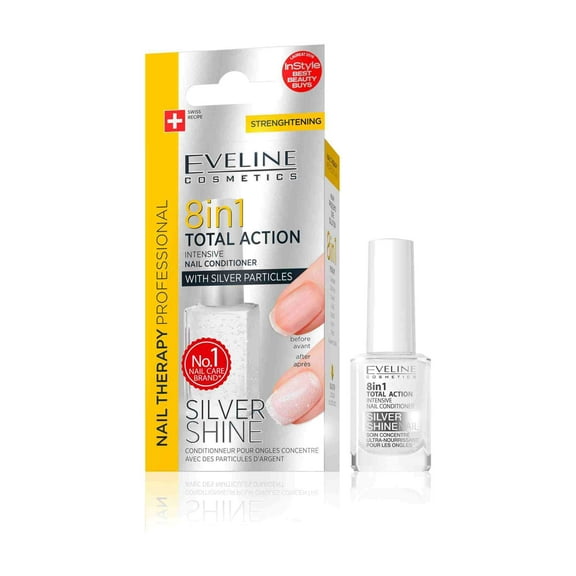 Eveline Cosmetics Total Action 8 in 1 Intensive Nail Therapy Conditioner with Silver Shine