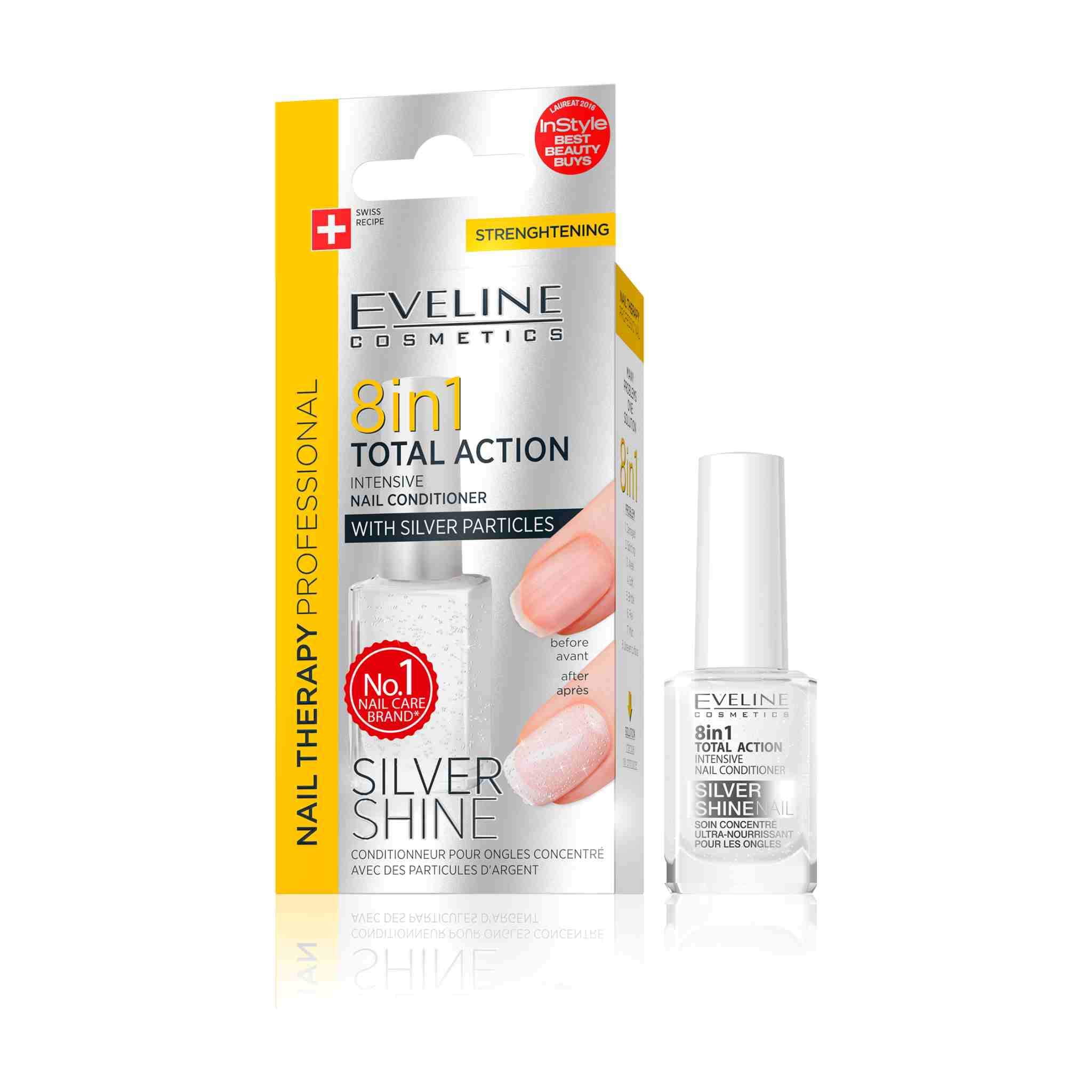 Eveline Cosmetics Total Action 8 in 1 Intensive Nail Therapy Conditioner  with Silver Shine - Walmart.com