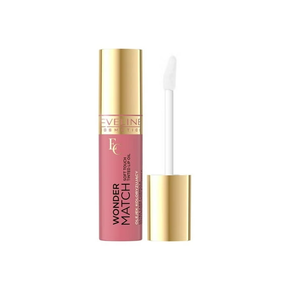 Eveline Cosmetics Wonder Match Tinted Lip Oil & Stain Shade 03 Strawberry Ice Cream | Hydrating Tinted Lip Oil, 5 ml