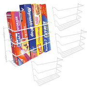 Evelots 4 Pk Plastic and Foil Wrap Organizer on Cabinet Door or Pantry Wall Rack - Sandwich, Freezer, Food Bag Storage Organizer - Bathroom Laundry Supplies, Ki