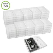Sleevie Wonder Cassette Tape Cases – 5 Pack, Clear Front / Black Solid Back