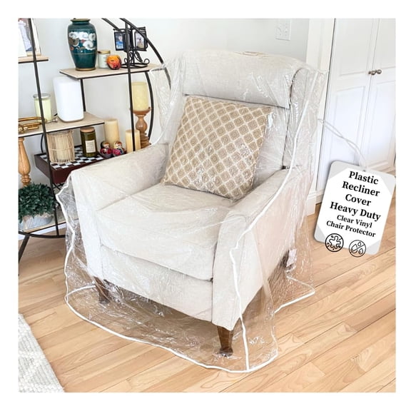 Evelots Clear Plastic Recliner Cover - Thick Heavy Duty Vinyl Armchair Cover for Protection Against Cat & Dog Clawing - Stain & Dust Protector - Waterproof Slipcover for Moving & Storage