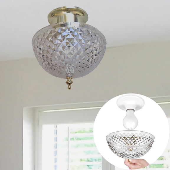 Evelots Clip On Shade for Ceiling Light Bulb or Lamp-2 Pack-Antique-Diamond Cut-Acrylic