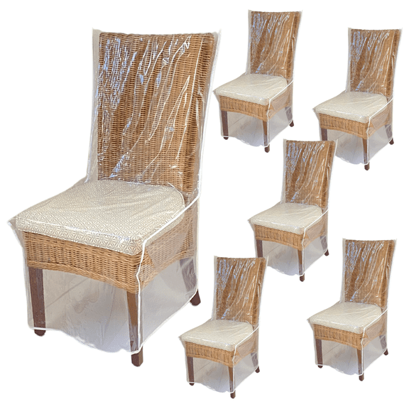 Evelots Dining Room/Kitchen Chair Cover/Protector-6 PACK- Heavy Duty Clear PVC Vinyl-No Dust/Spill/Pet Hair/Pet Claws, Easy Clean Slipcover