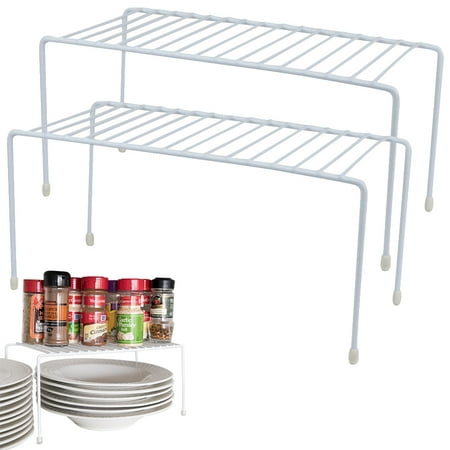 Evelots Kitchen Cabinet/Counter Shelf-Organizer-Double Space-Sturdy Metal-Set/2