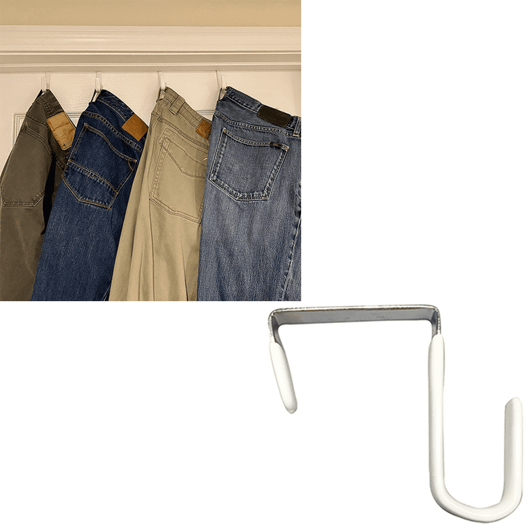 Evelots Over the Door Hooks for Wide Doors, 8 Pack Heavy Duty White Rubber  Coated Metal Door Hanger Hook for Hanging Clothes, Towels, Coats, Hats in  Bathroom, Bedroom, or Office 