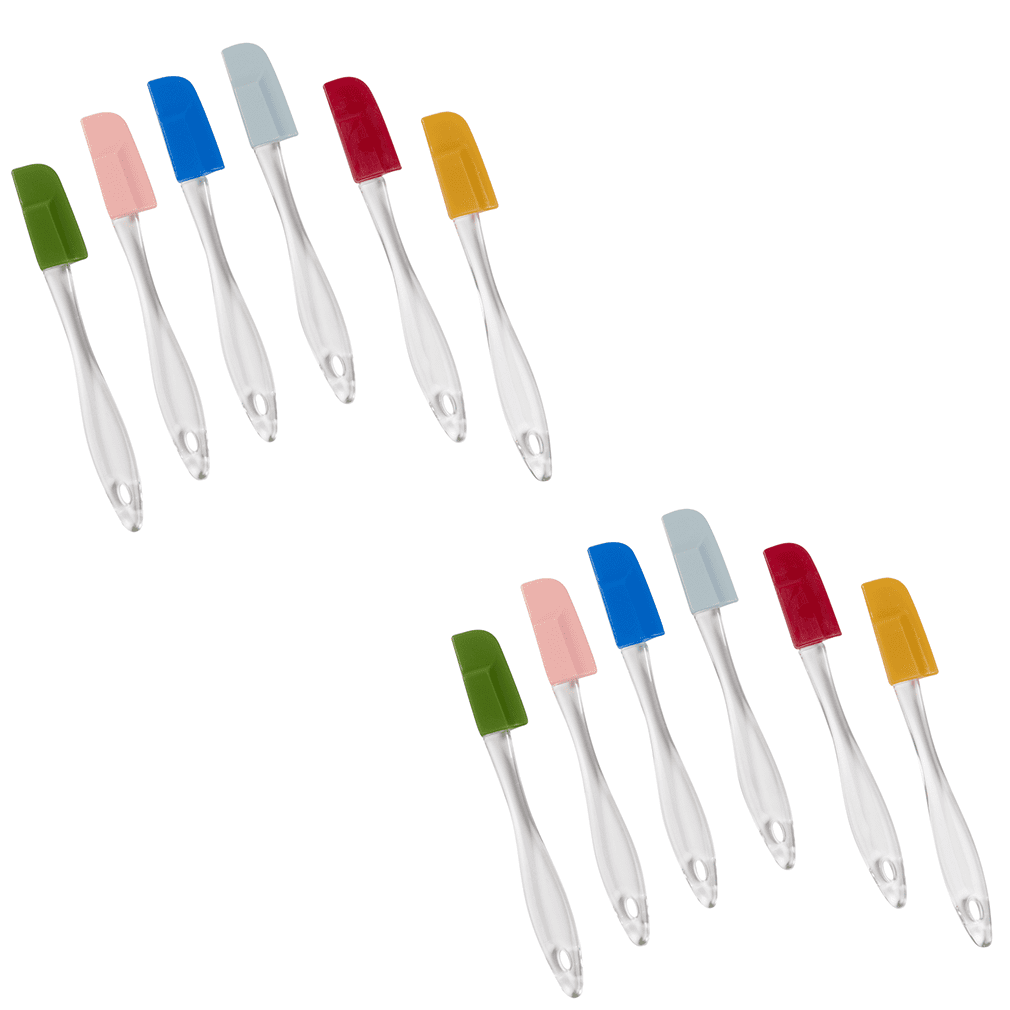 Evelots 6 Pack Silicone Spatulas, Multi-colored BPA Free Tips with Whi