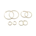 thumbnail image 1 of Evelots Spring Hoop Earrings Varied Sizes Silver & Gold Toned,Non Pierce, 4 Set, 1 of 6
