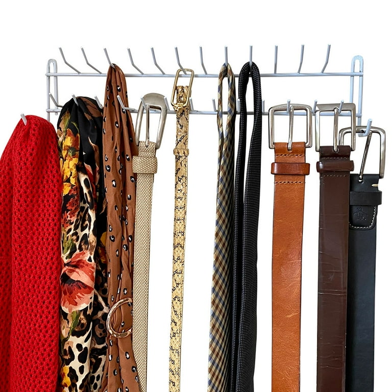 Evelots Tie Belt Rack, Wall Mounted Hanger, Holds 27 Items