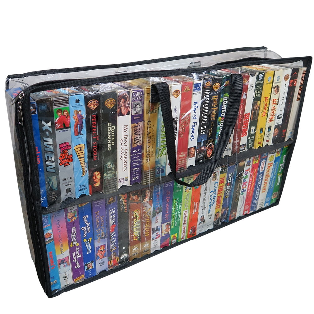Stock Your Home DVD Storage Bags (2 Pack) - Transparent PVC Media Stor