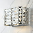 thumbnail image 1 of JONATHAN Y Evelyn Crystal Rectangle 10" 1-Light Iron/Crystal Glam Modern LED Vanity Light, Chrome, 1 of 7