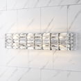 thumbnail image 1 of JONATHAN Y Evelyn Crystal Rectangle 31.75" 4-Light Iron/Crystal Glam Modern LED Vanity Light, Chrome, 1 of 7
