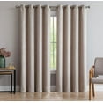 thumbnail image 1 of Evelyn Embossed Thermal Grommet Blackout Curtain Room Darkening, Noise Reduction Fabric Blocks 97% of Sunlight (Panel 54" W x 84" L, Ivory), 1 of 4
