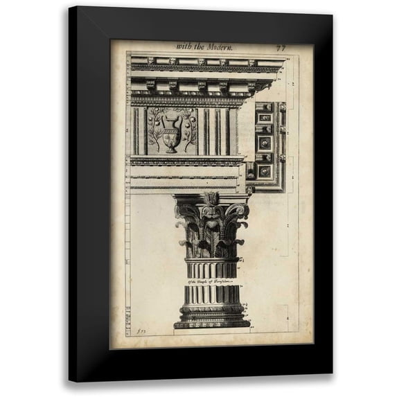 Evelyn, John 13x18 Black Modern Framed Museum Art Print Titled - Ancient Architecture VII