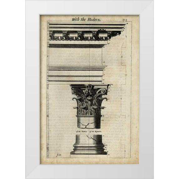 Evelyn, John 13x18 White Modern Wood Framed Museum Art Print Titled - Ancient Architecture II