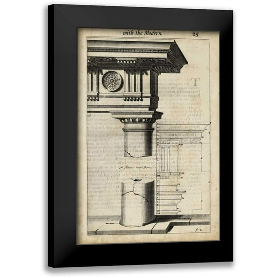 Evelyn, John 17x24 Black Modern Framed Museum Art Print Titled - Ancient Architecture IV