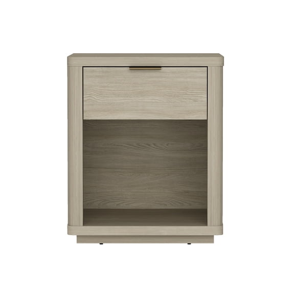 Evelyn Modern Nightstand with 1 Full Extension Drawer in Natural