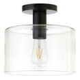 thumbnail image 1 of Evelyn&Zoe 10" Matte Black Metal/Glass Semi Flush Mount, 1 of 6