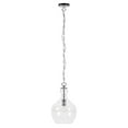 thumbnail image 1 of Evelyn&Zoe 11" Brushed Nickel Finish Metal/Glass Pendant, 1 of 9