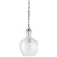 thumbnail image 1 of Evelyn&Zoe 11" Brushed Nickel Finish Metal/Glass Pendant, 1 of 10