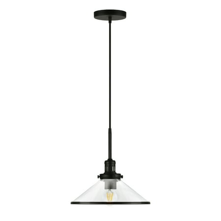 Camden&Wells - Milo Clear Glass Pendant - Blackened Bronze